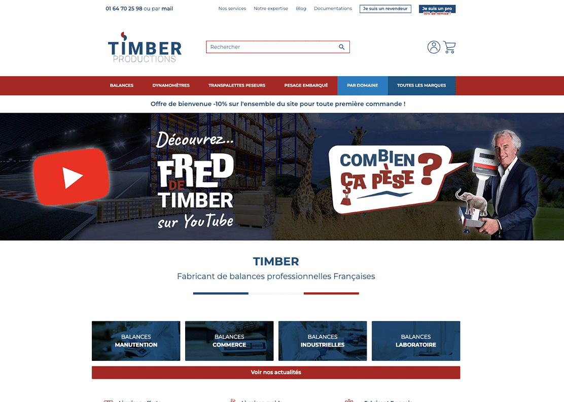 Création site e-commerce Timber Production