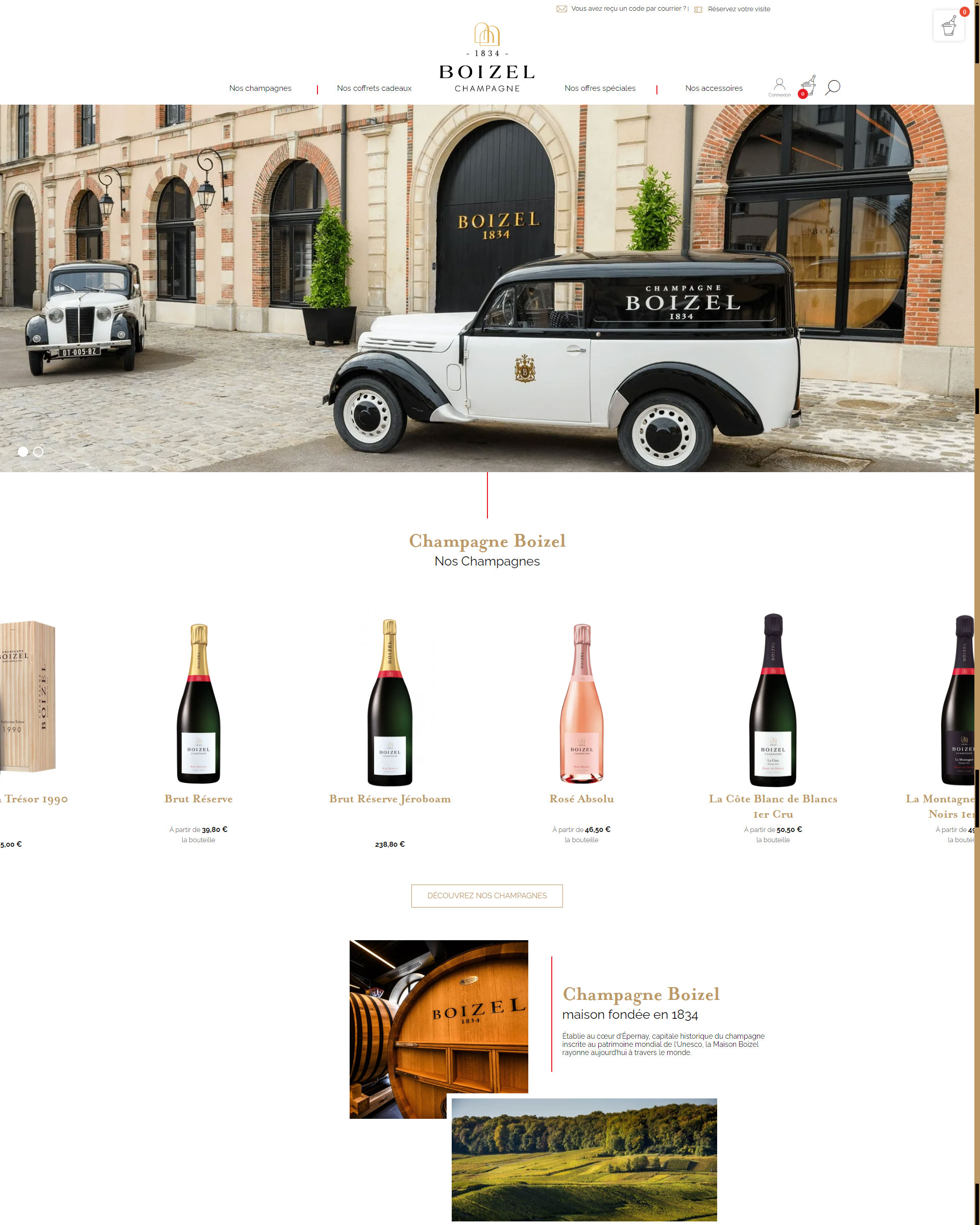 Création site e-commerce Champagne Boizel